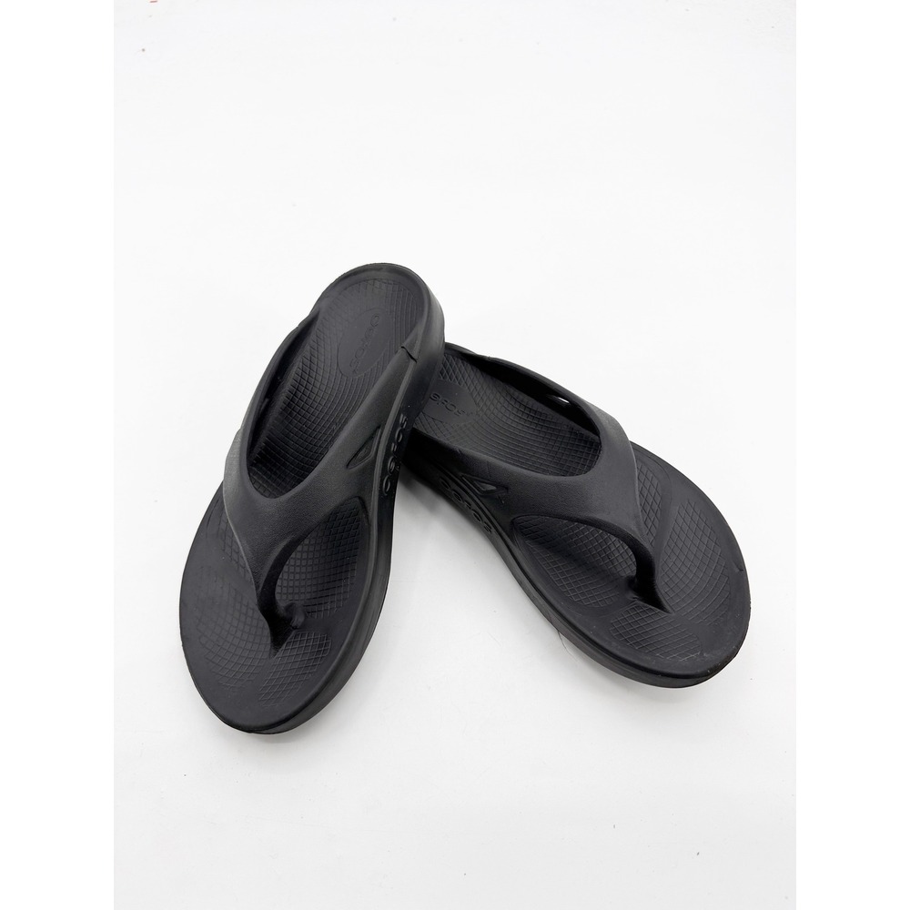 OOFOS OOriginal Recovery Sandals Black Thong Flip Flops Womens 7 Mens 5 EU 38 - Picture 2 of 9